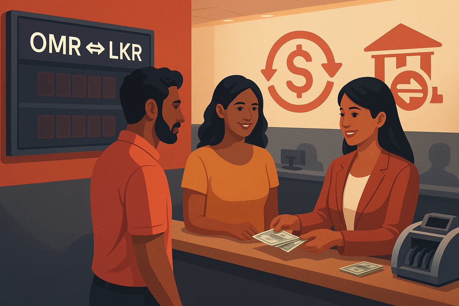 Sri Lankan Exchange Rate Board in Oman